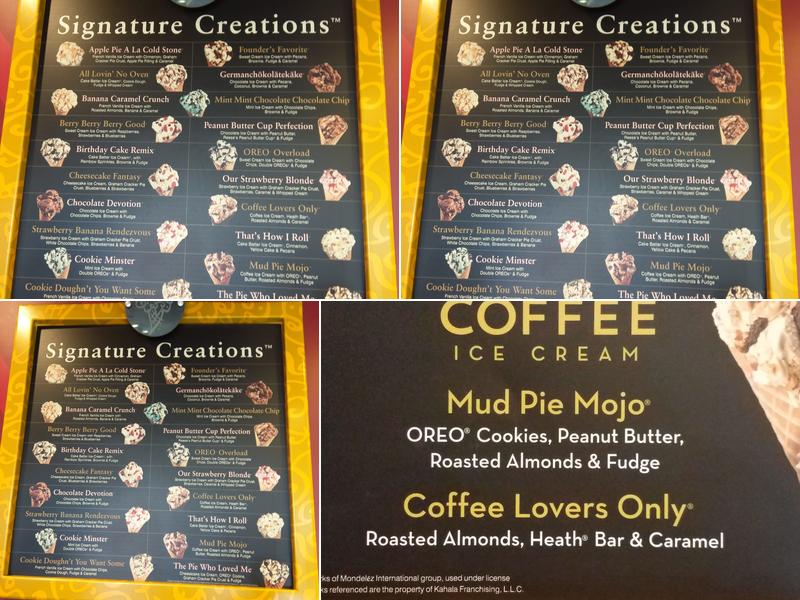 Cold Stone Creamery Menu