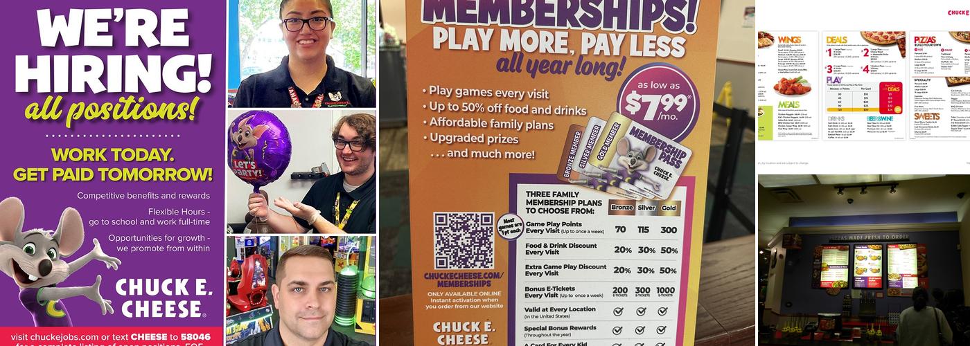 Chuck E. Cheese Menu