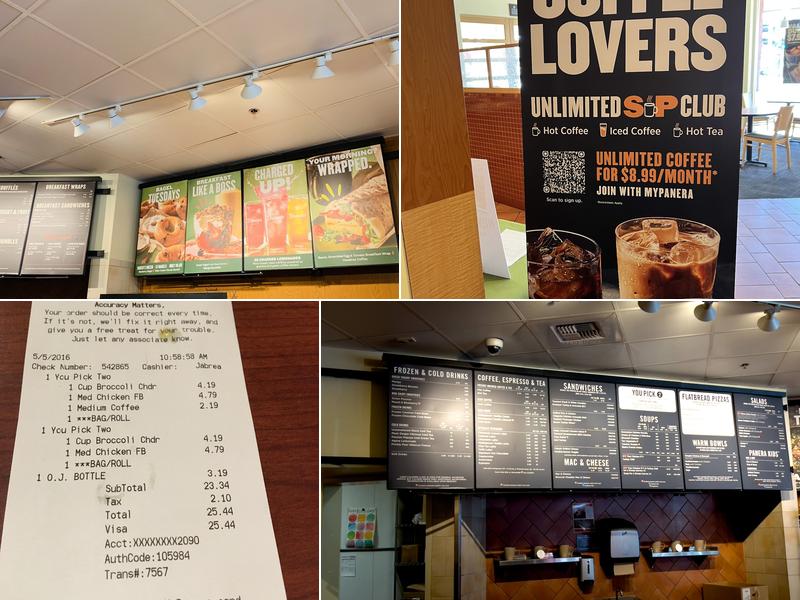 Panera Bread Menu