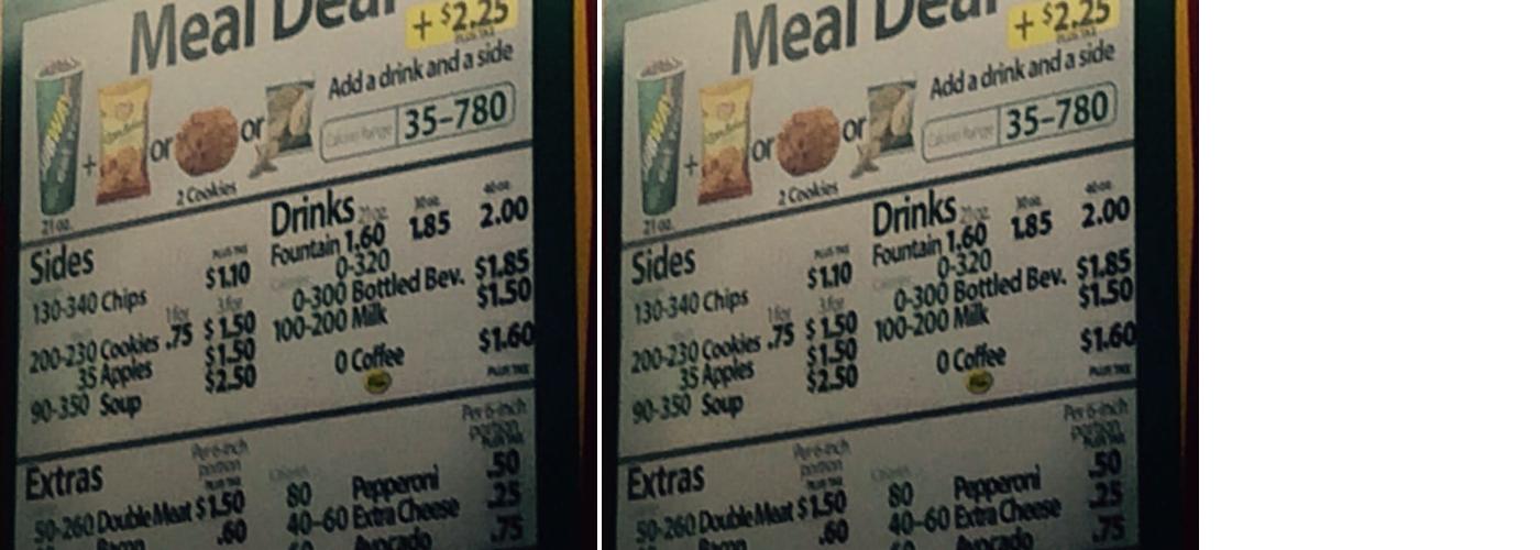 Subway Menu