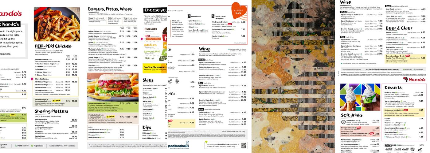 Nando's Watford - Met Quarter Menu