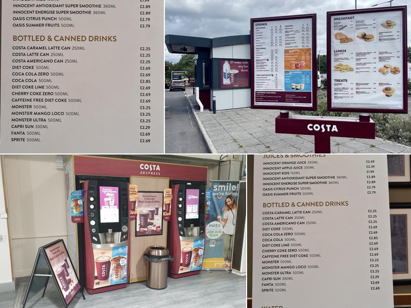 Costa Coffee Menu