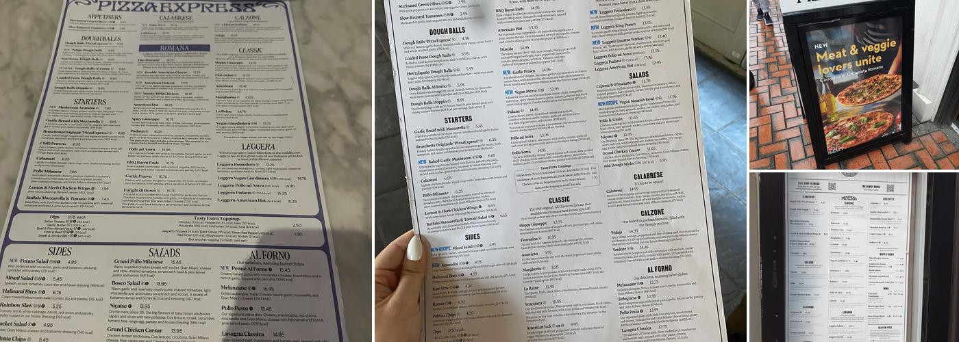 Pizza Express Menu
