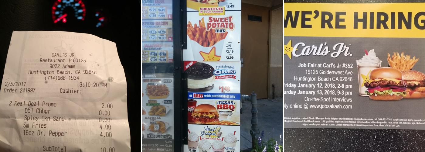 Carl’s Jr. Menu
