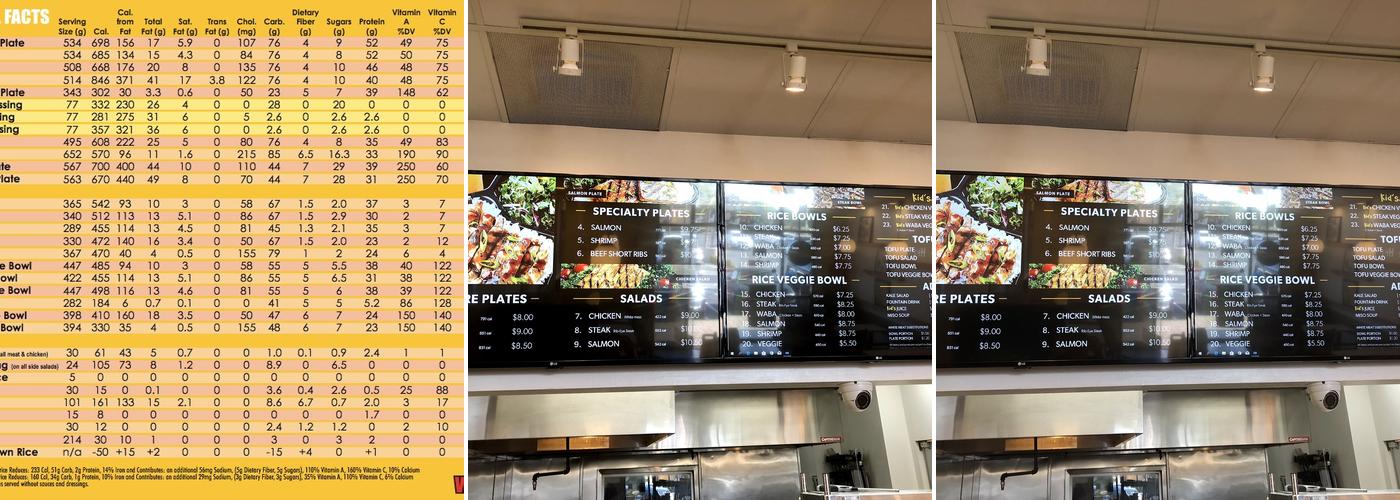 WaBa Grill Menu