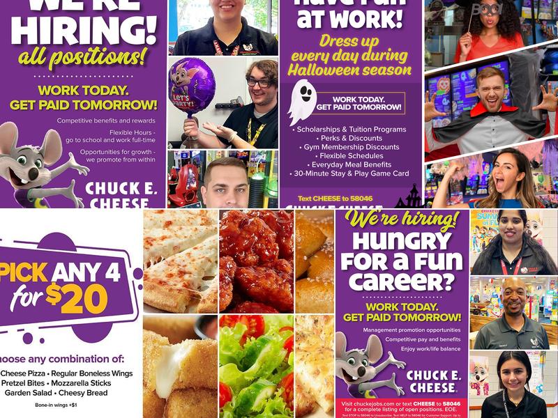Chuck E. Cheese Menu
