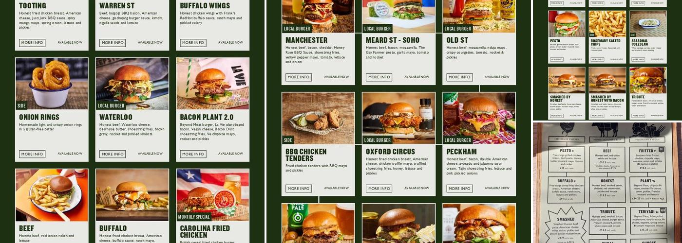 Honest Burgers King's Cross Menu