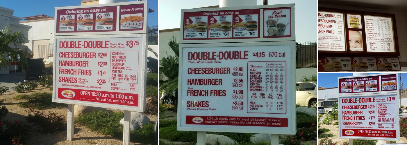 In-N-Out Burger Menu