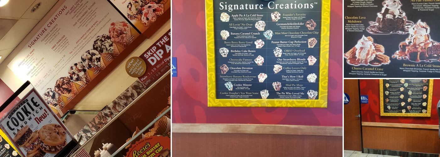 Cold Stone Creamery Menu
