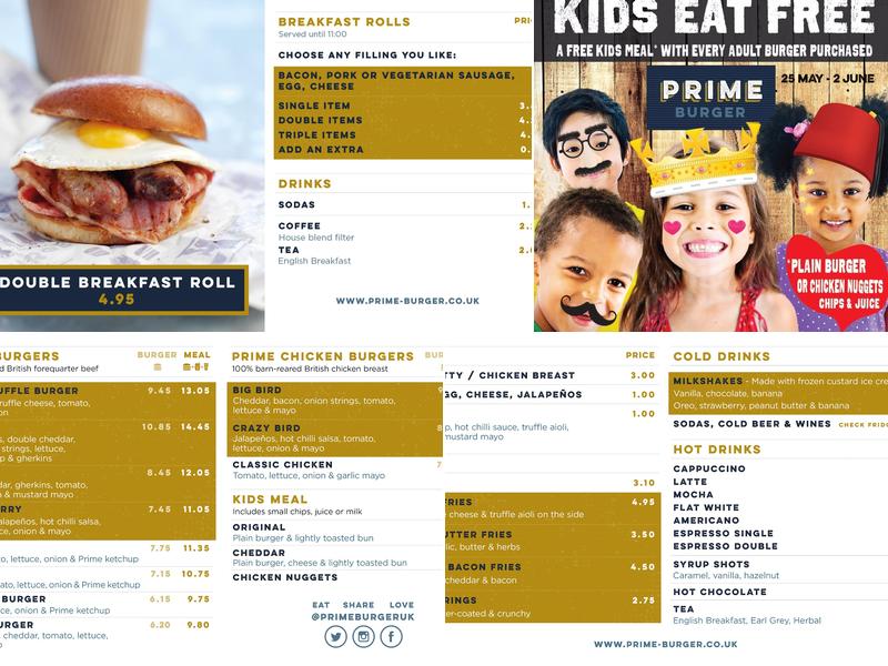 Prime Burger Menu