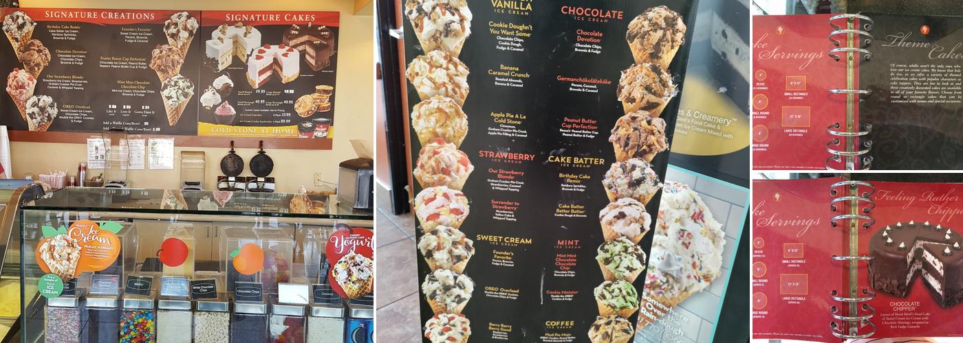 Cold Stone Creamery Menu