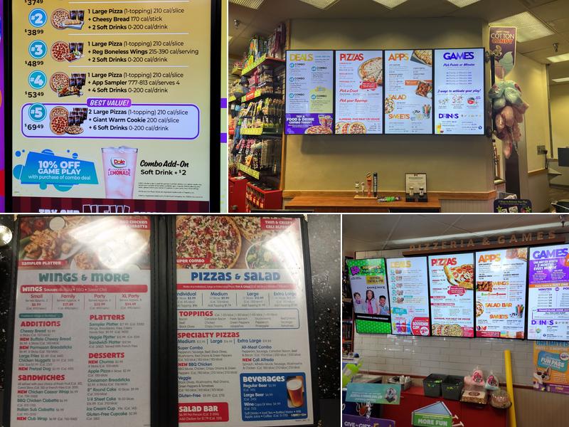 Chuck E. Cheese Menu