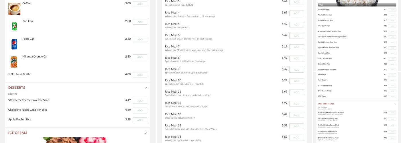 New Royal Fried Chicken Menu