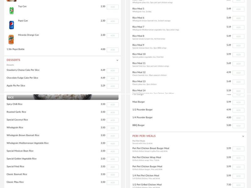 New Royal Fried Chicken Menu