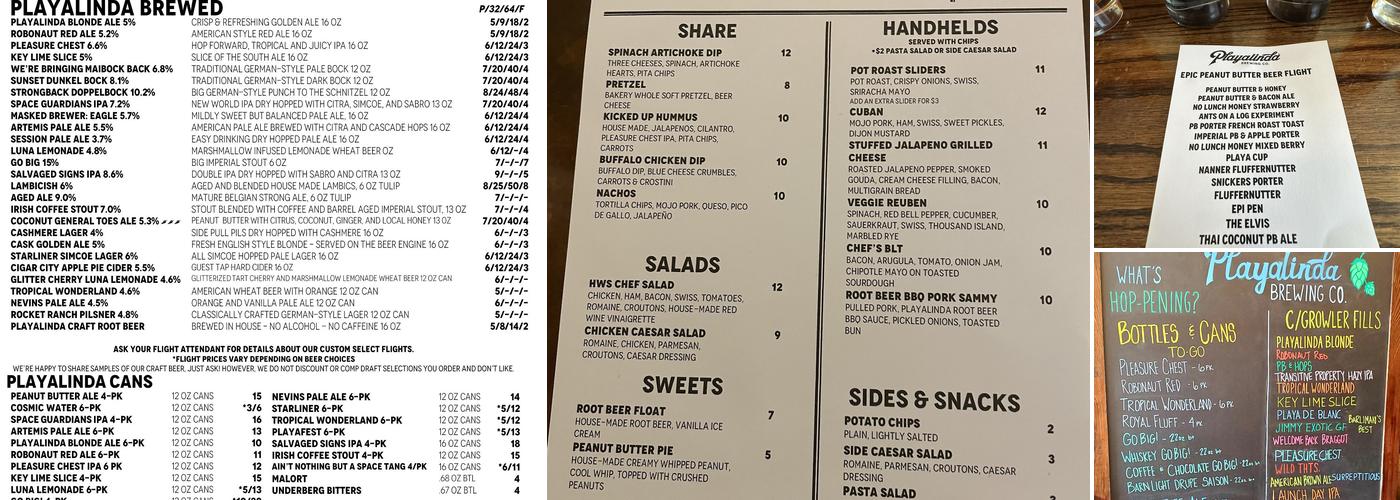 Hardware Store Brewing Company Menu