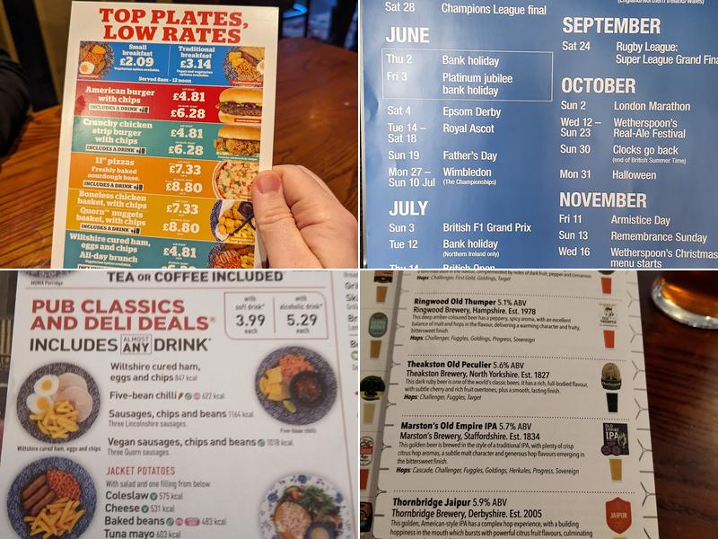 The Kings Ford - JD Wetherspoon Menu