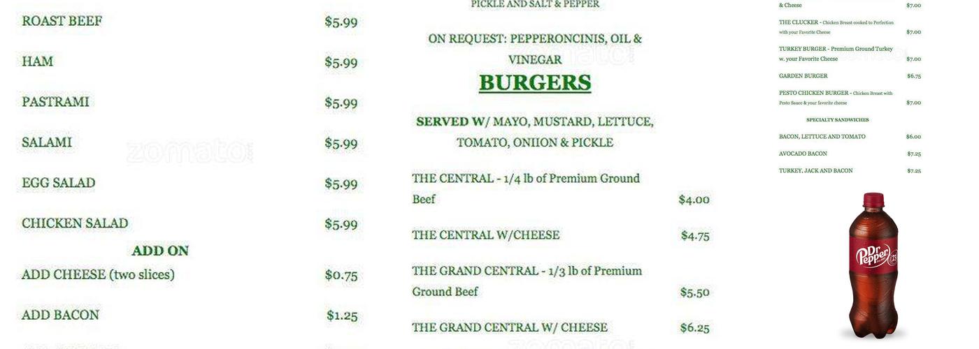 Subway Menu