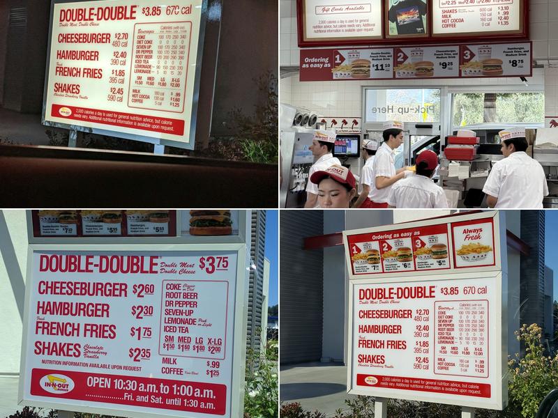 In-N-Out Burger Menu