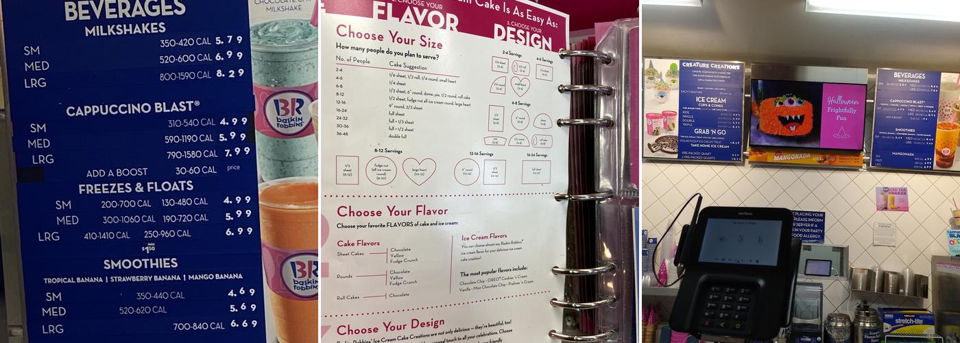 Baskin-Robbins Menu