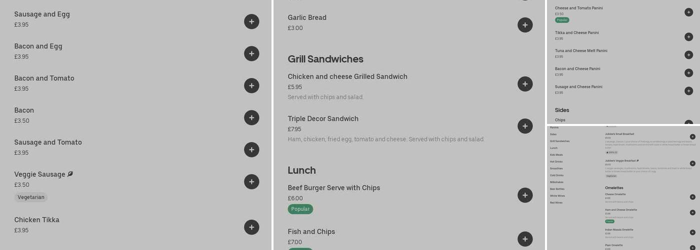 Italian Express Menu