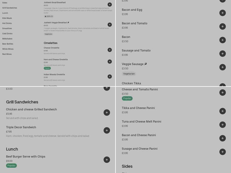 Italian Express Menu