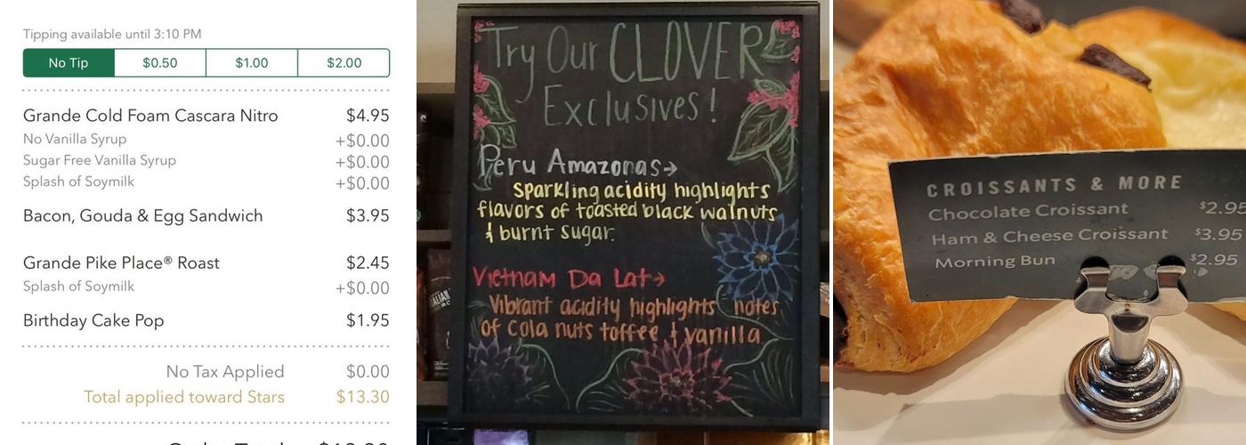 Starbucks Menu