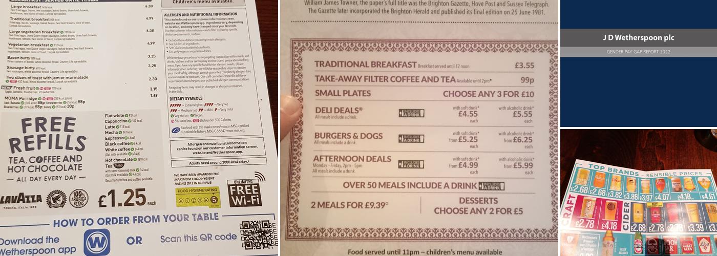 The Post & Telegraph - JD Wetherspoon Menu