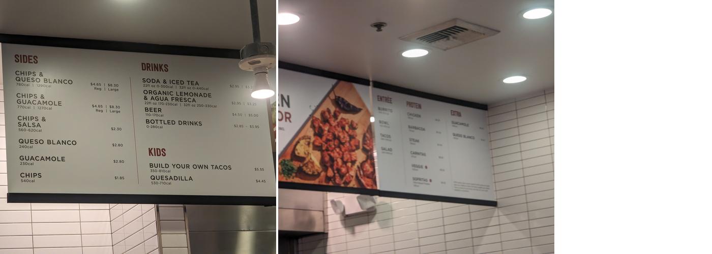 Chipotle Mexican Grill Menu