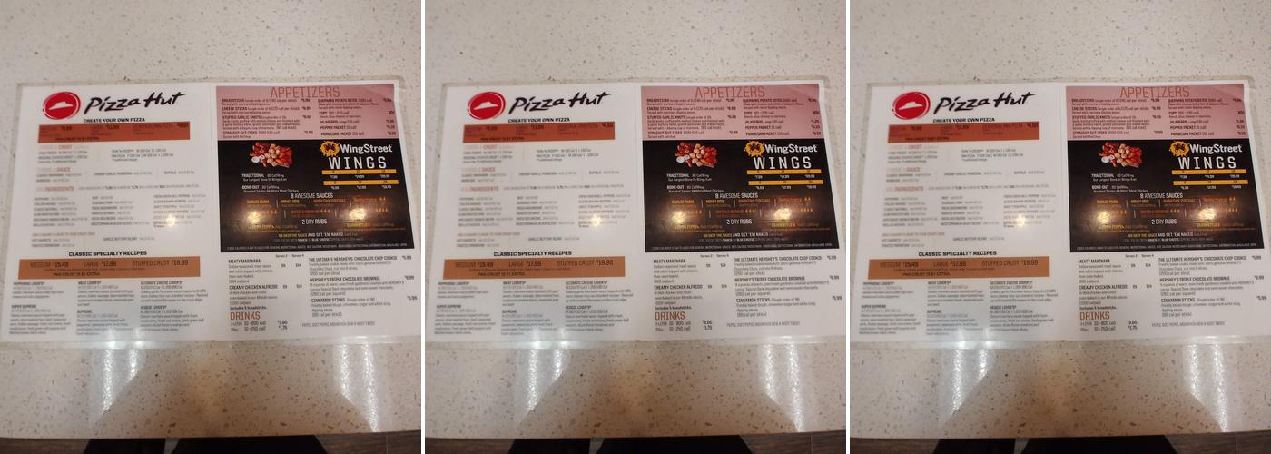Pizza Hut Menu