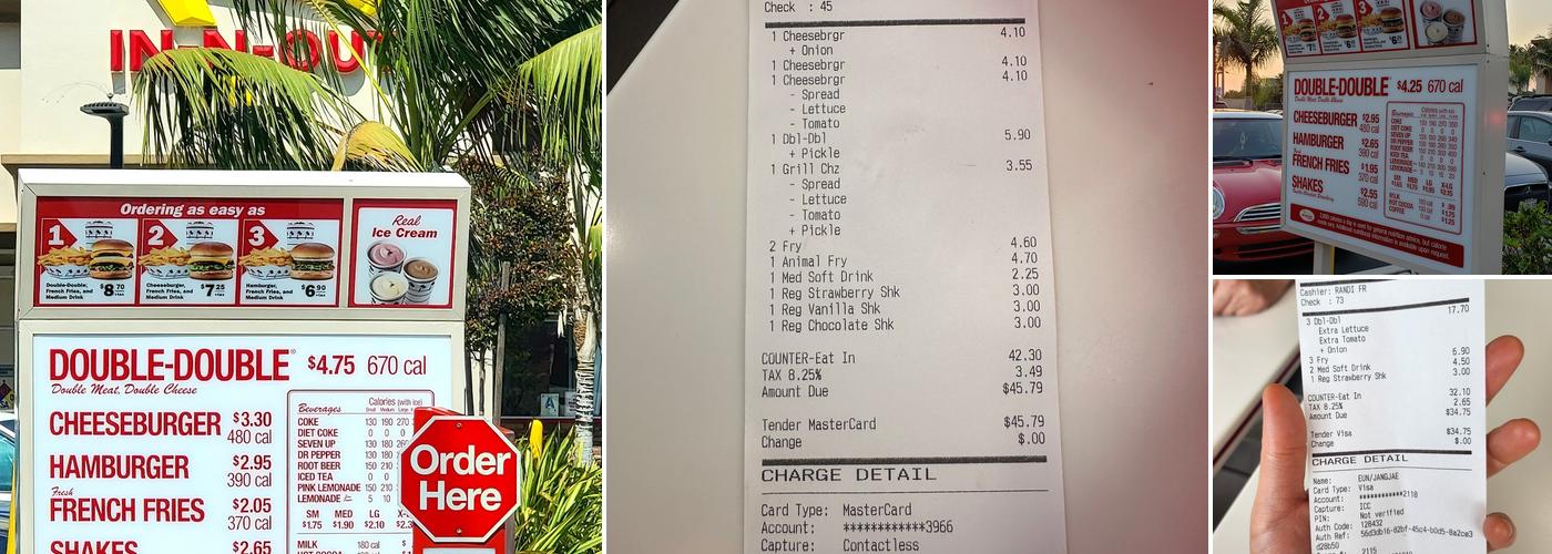 In-N-Out Burger Menu