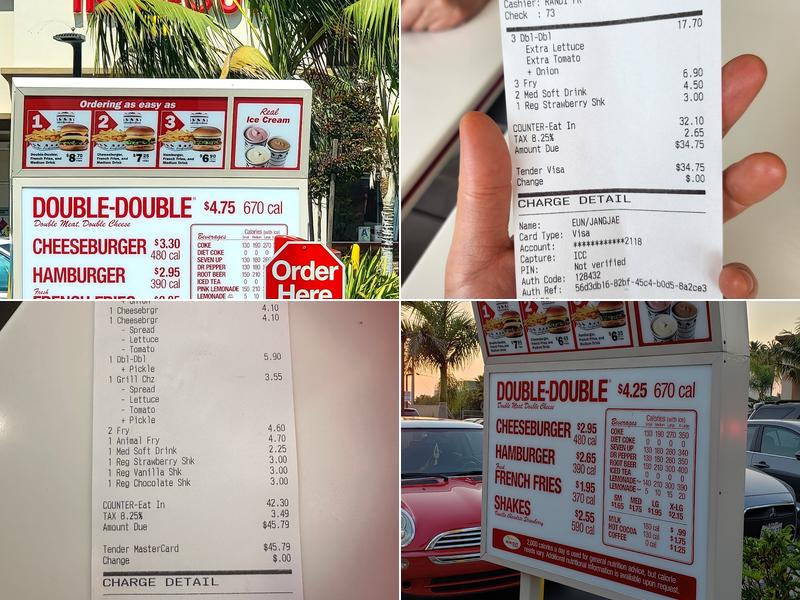 In-N-Out Burger Menu