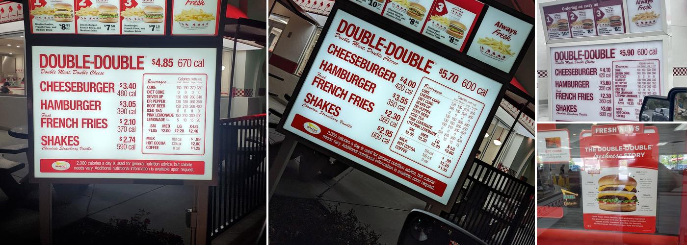 In-N-Out Burger Menu