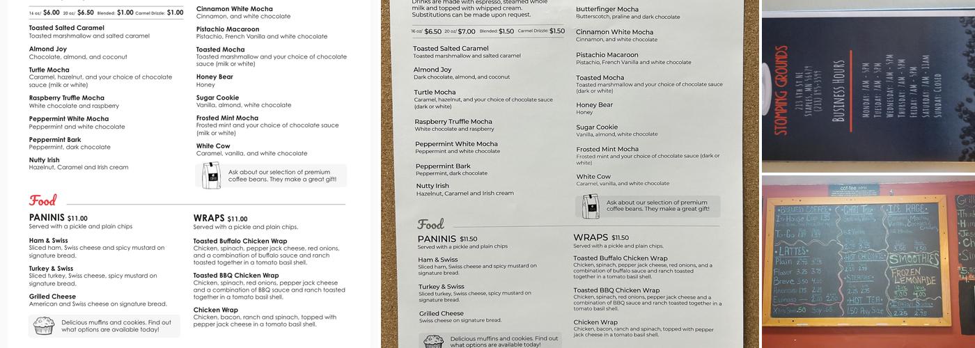 Stomping Grounds Menu