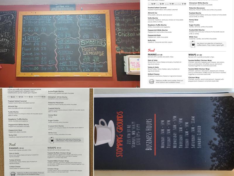 Stomping Grounds Menu