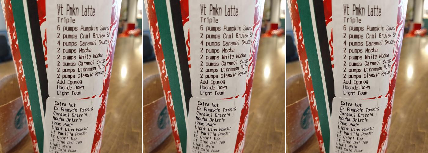 Starbucks Coffee Company Menu