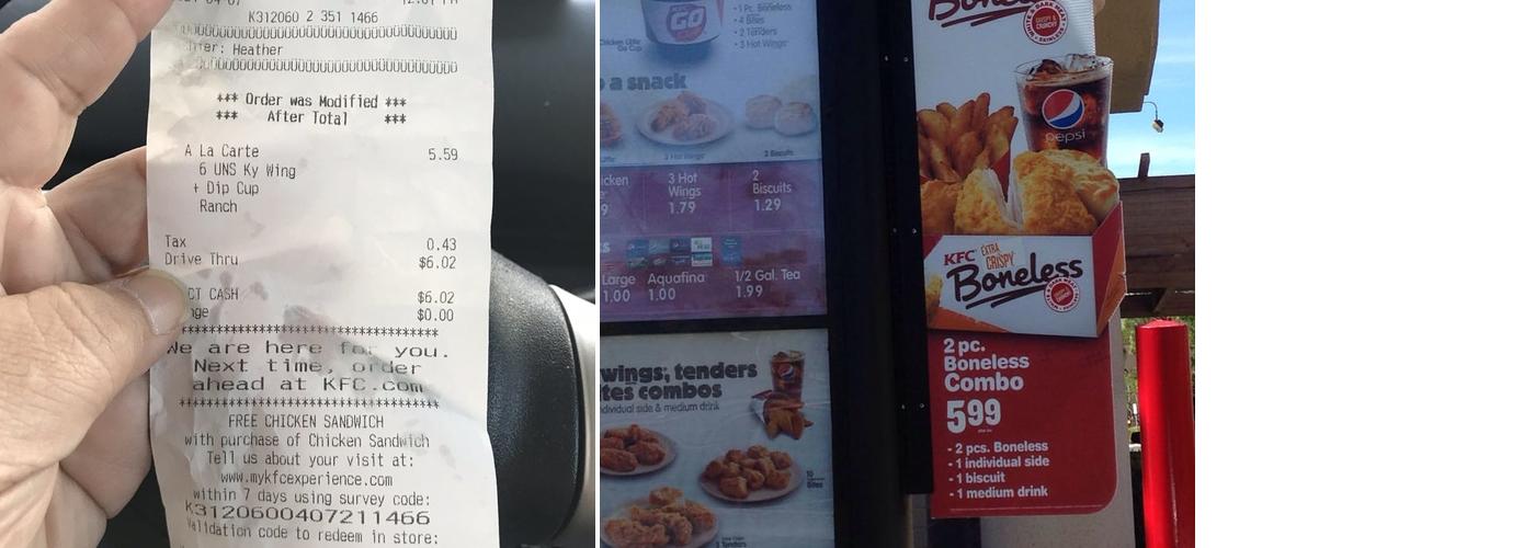KFC Menu