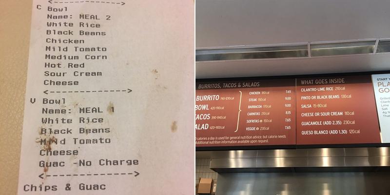 Chipotle Mexican Grill Menu