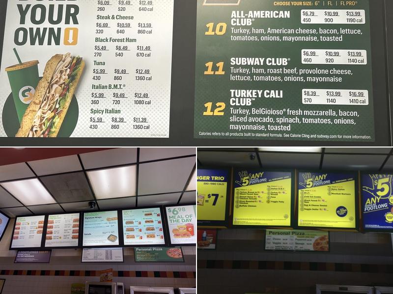 Subway Menu