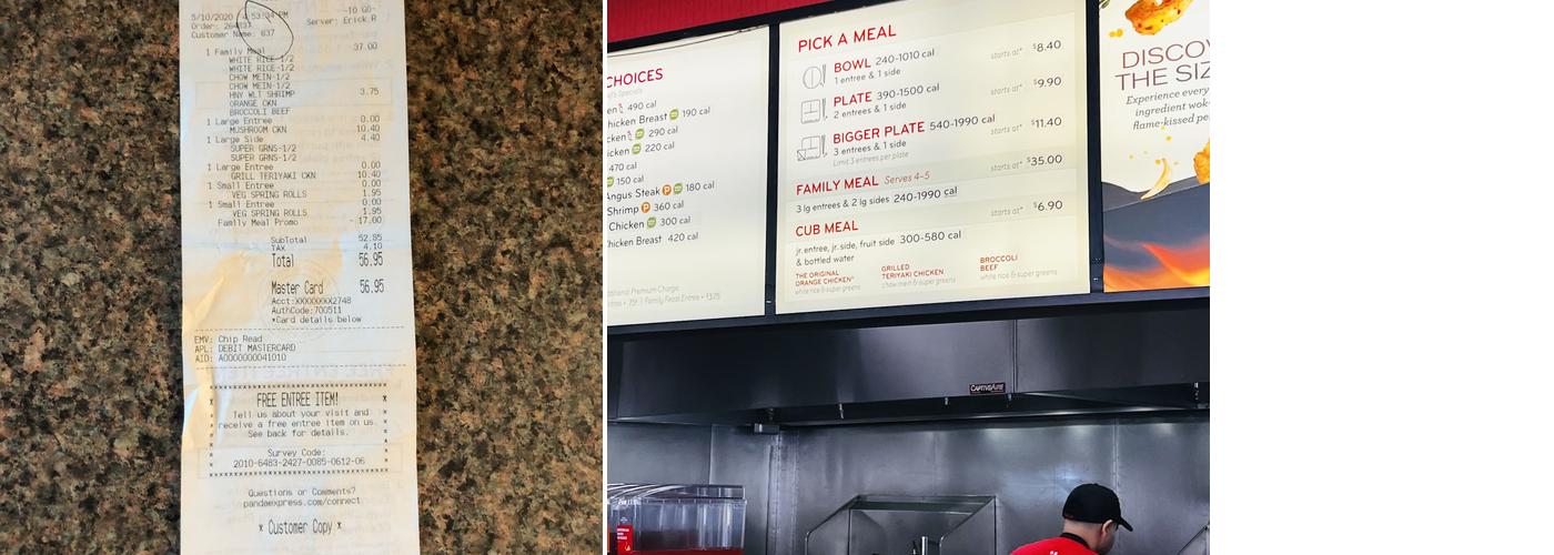 Panda Express Menu
