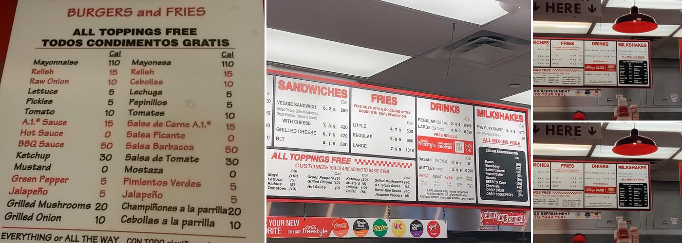 Five Guys Menu