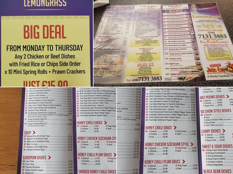 Lemon Grass Menu
