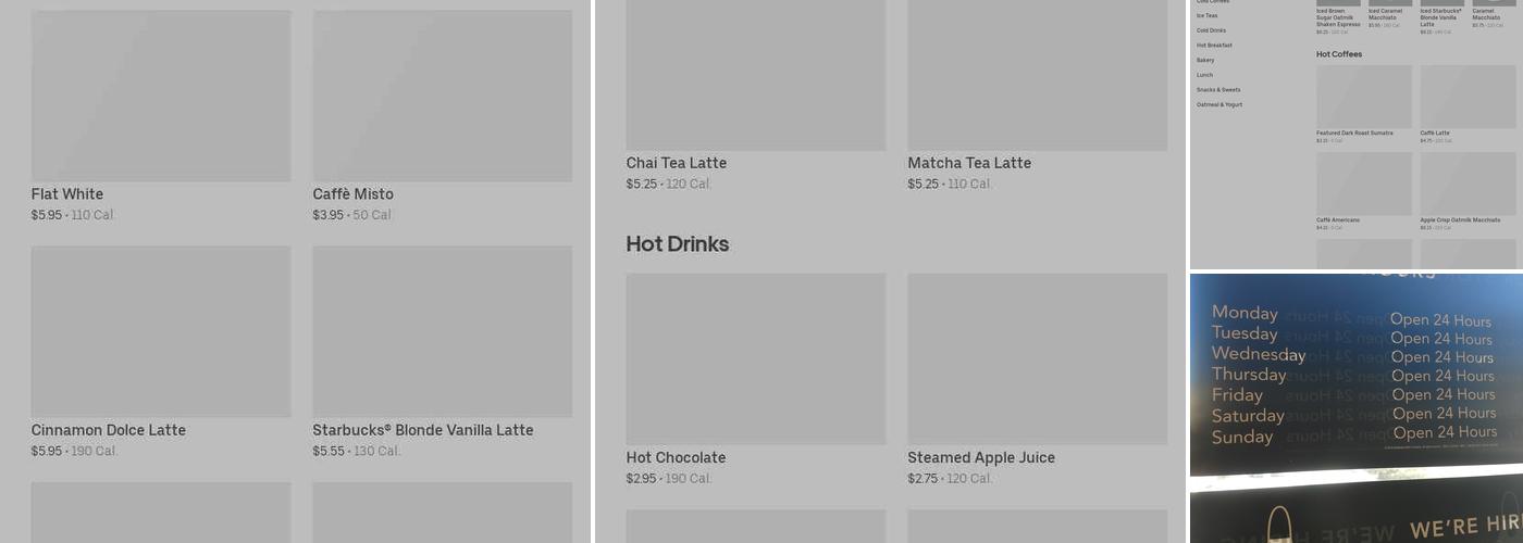 Starbucks Coffee Company Menu