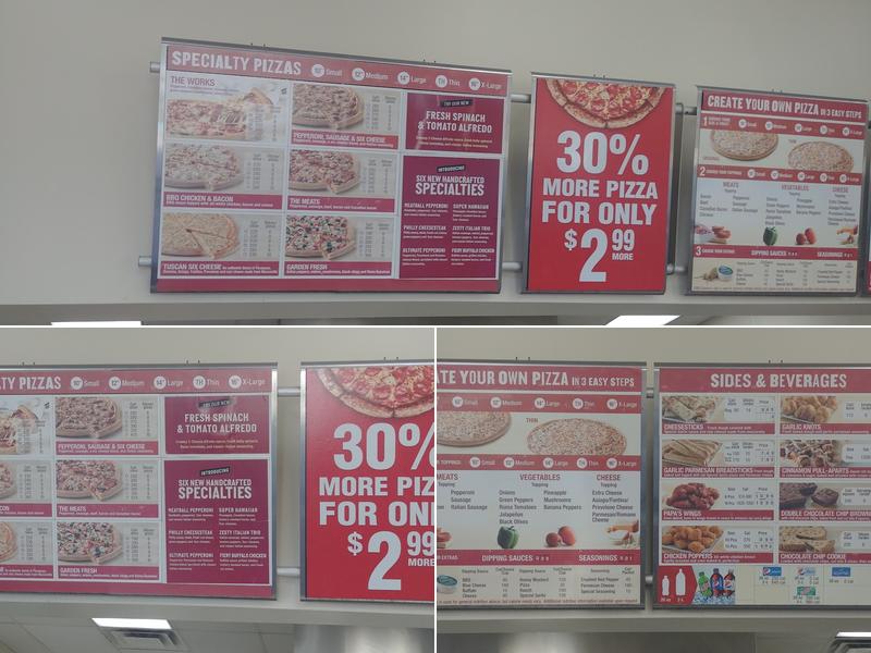 Papa Johns Pizza Menu