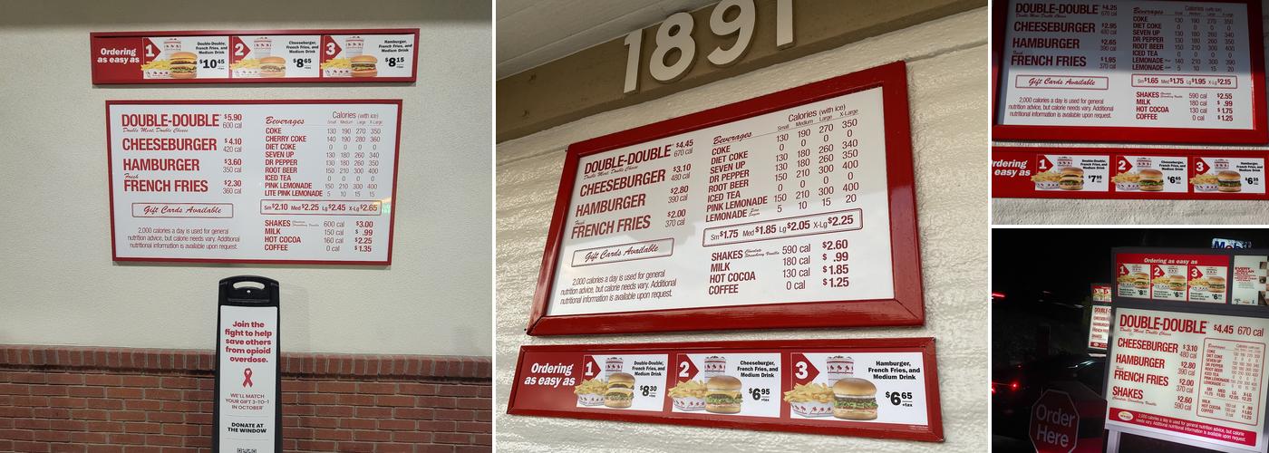 In-N-Out Burger Menu