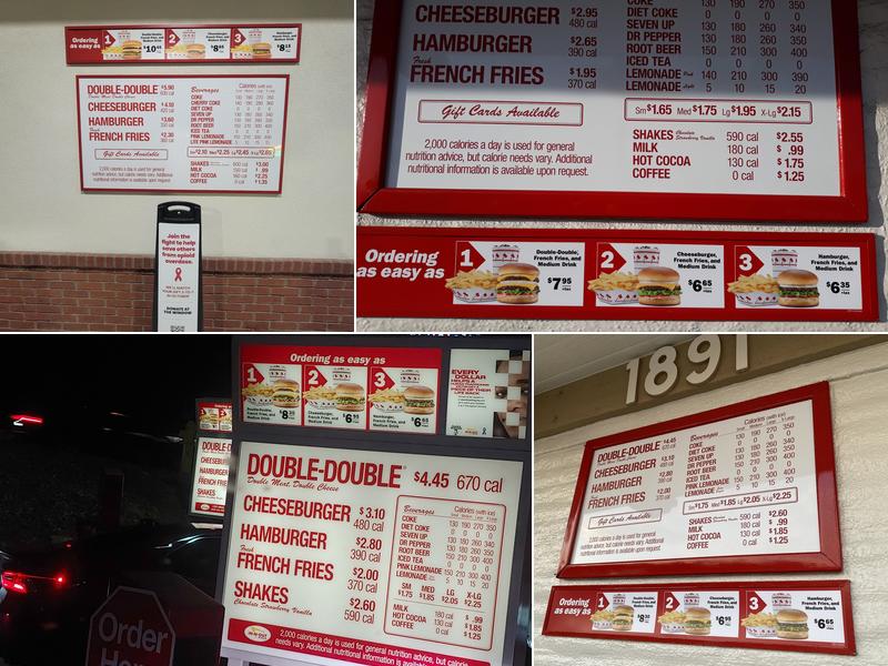 In-N-Out Burger Menu