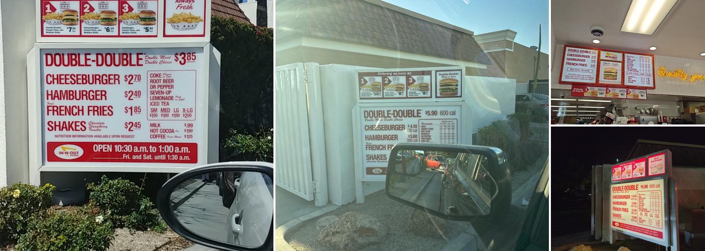 In-N-Out Burger Menu