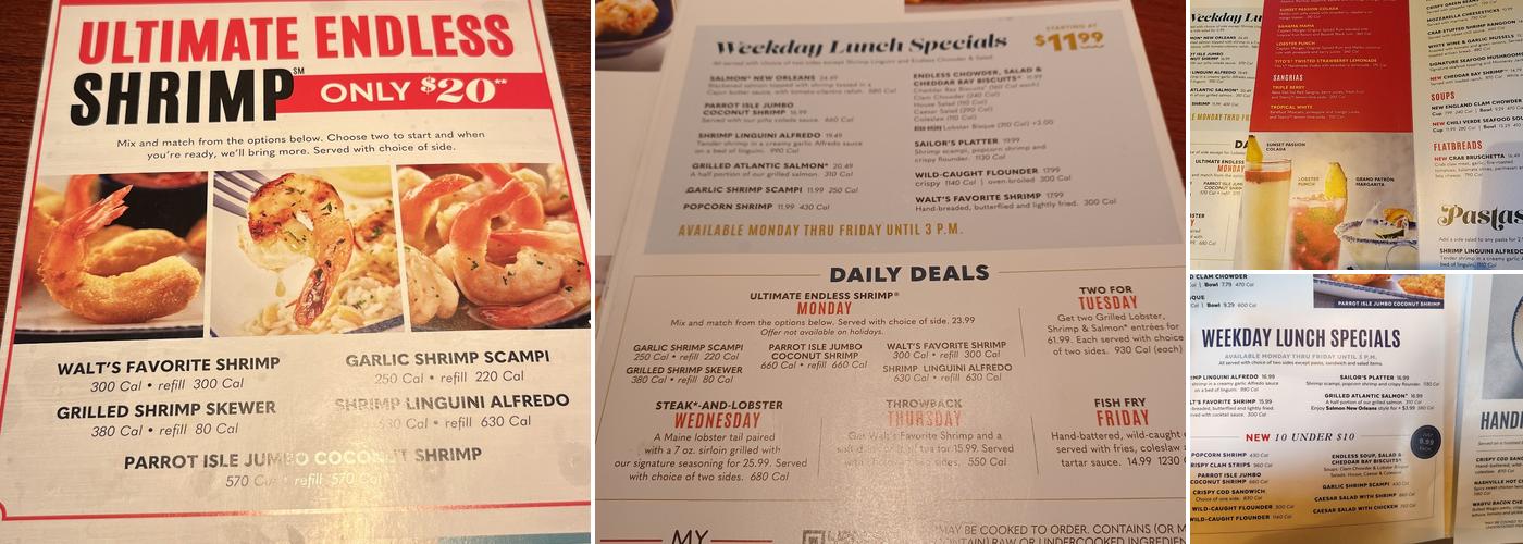 Red Lobster Menu