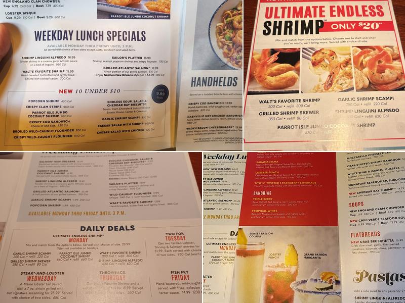 Red Lobster Menu