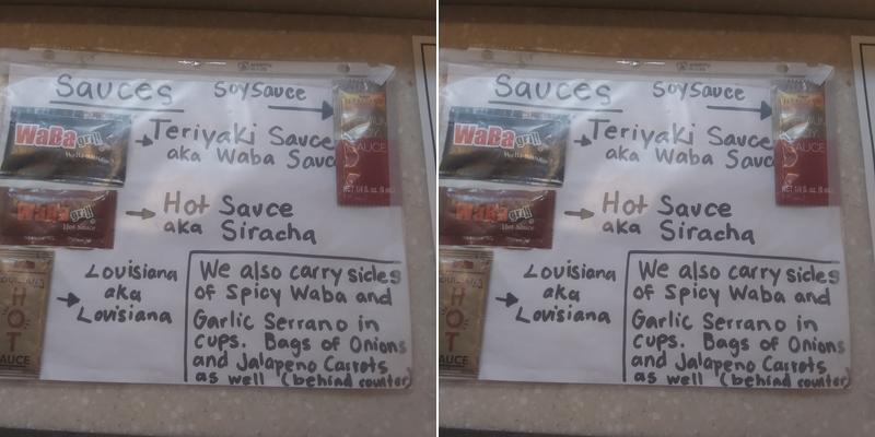WaBa Grill Menu