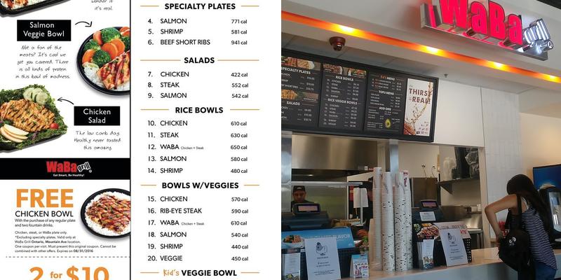 WaBa Grill Menu